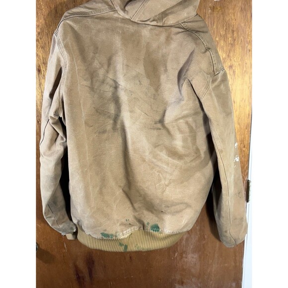 Vintage Carhartt J130 CML Quilt Lined Distressed Brown Canvas Jacket Large Tall - Picture 11 of 12